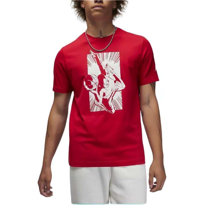 Jordan Jordan T Shirts Men's Red Crew Neck Moderate