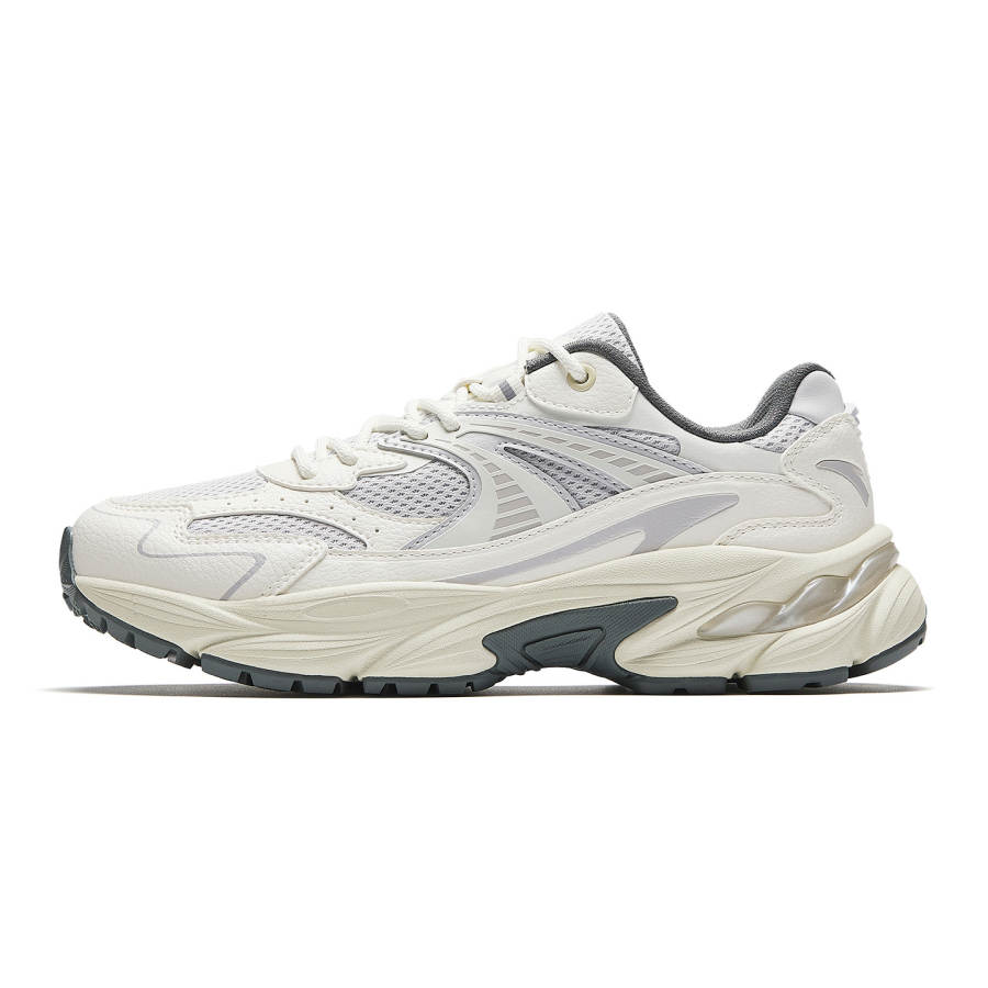 Anta AT802 Cushioning Height Increasing Abrasion Resistant Casual Shoes Women's Sand Grain Gray/Ivory White/Mica Gray