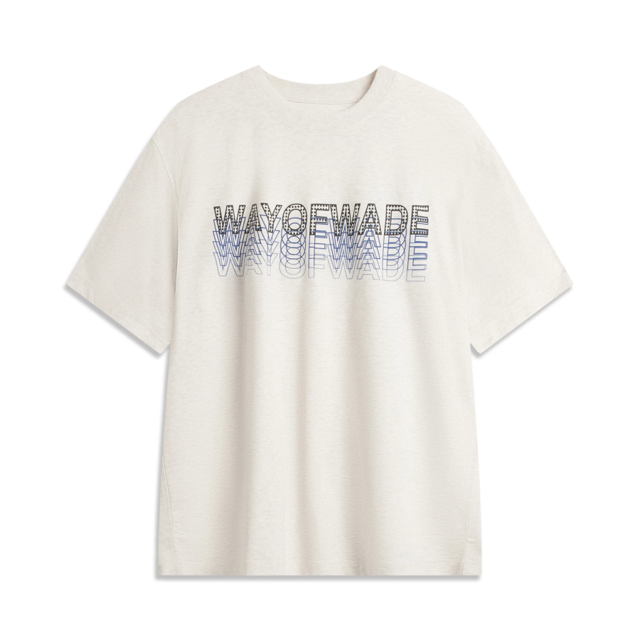 Li-Ning Li Ning T Shirts Men's Heather Gray Tile Gray Crew Neck Moderate