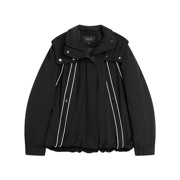ELLE ELLE Down Jackets Women's Black Hooded Thickened