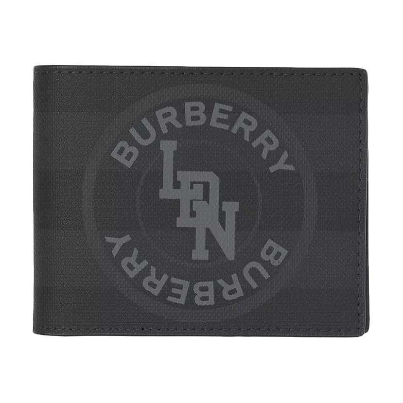 Burberry PVC Polyvinyl Chloride Wallet Men's Dark Charcoal Gray