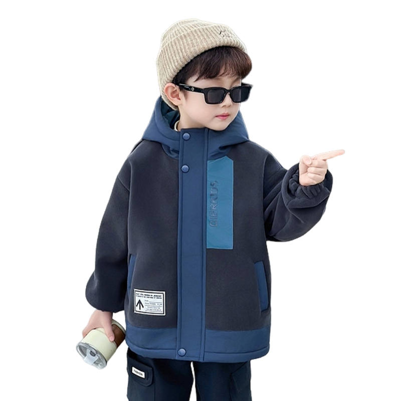 Lanza Casual Padded Jacket Winter Thickened And Fleece Lined Stylish Letter Puffer Jacket Blue