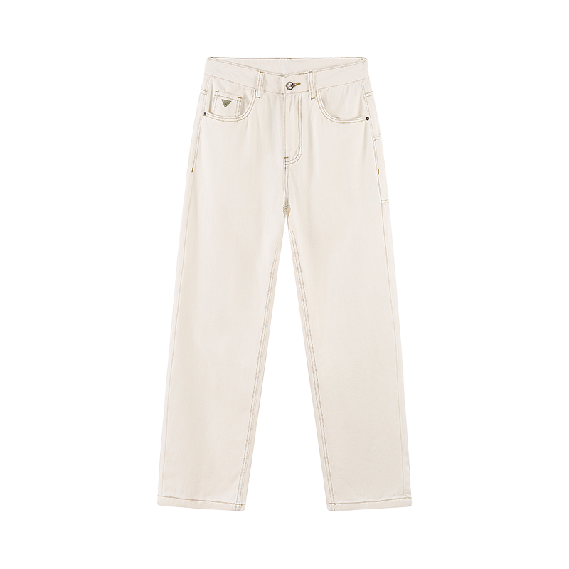 Jeep Jeans Unisex White Moderate Straight Fit Pants