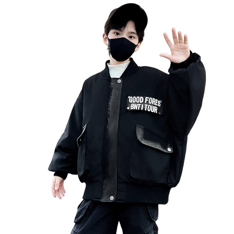 Lanza Casual Padded Jacket Winter Black Teenagers
