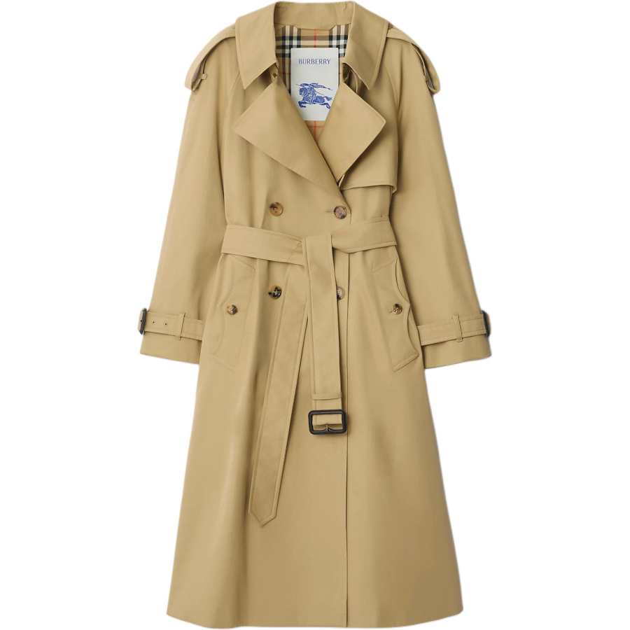 Burberry Trench Coats Women's Beige Lapel Moderate