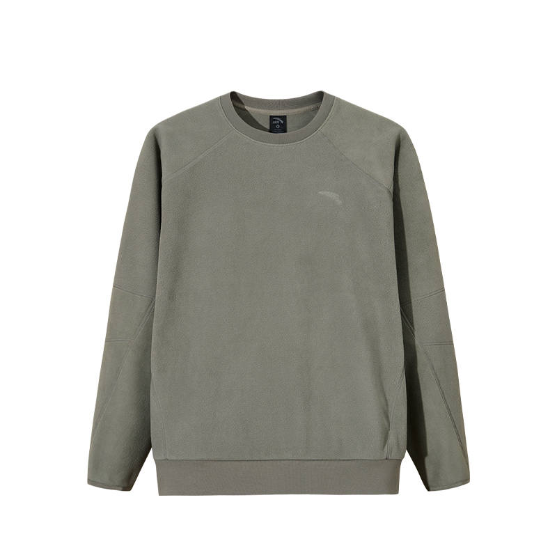 ANTA Sweatshirts Men's Coffee Sepal Gray 3 Crew Neck Moderate