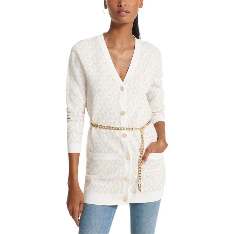 MICHAEL KORS Knitwear Women's Ecru V Neck Moderate Other