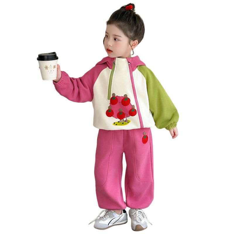 Lanza Casual Sportswear Spring Fall Rose Red Children Aged 3 7 Years Old