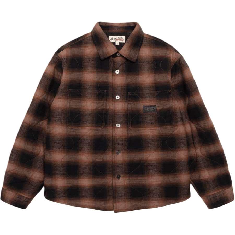 Stussy FW25 QUILTED PLAID SHIRT JACKET Unisex