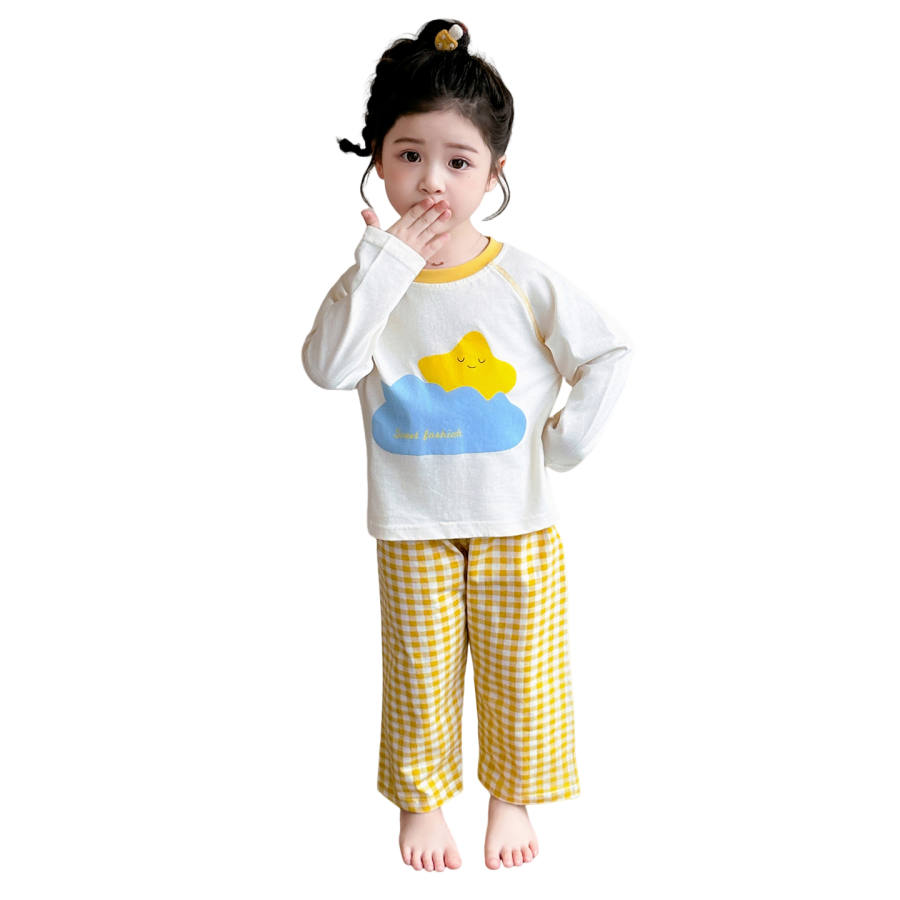 Lanza Loungewear Set Spring Fall Yellow Children Aged 3 7 Years Old