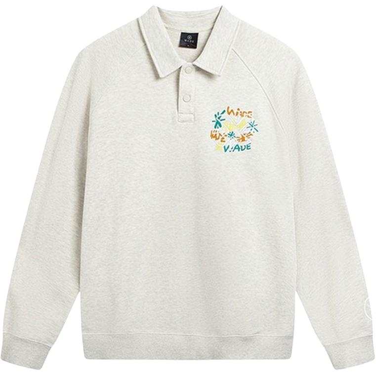 Li-Ning Li Ning Sweatshirts Unisex Gray Lapel Moderate Regular