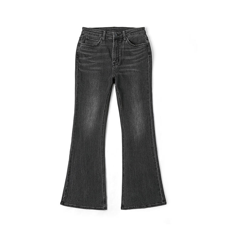 Lee Lee Jeans Women's Black Gray Color Moderate Flared Pants