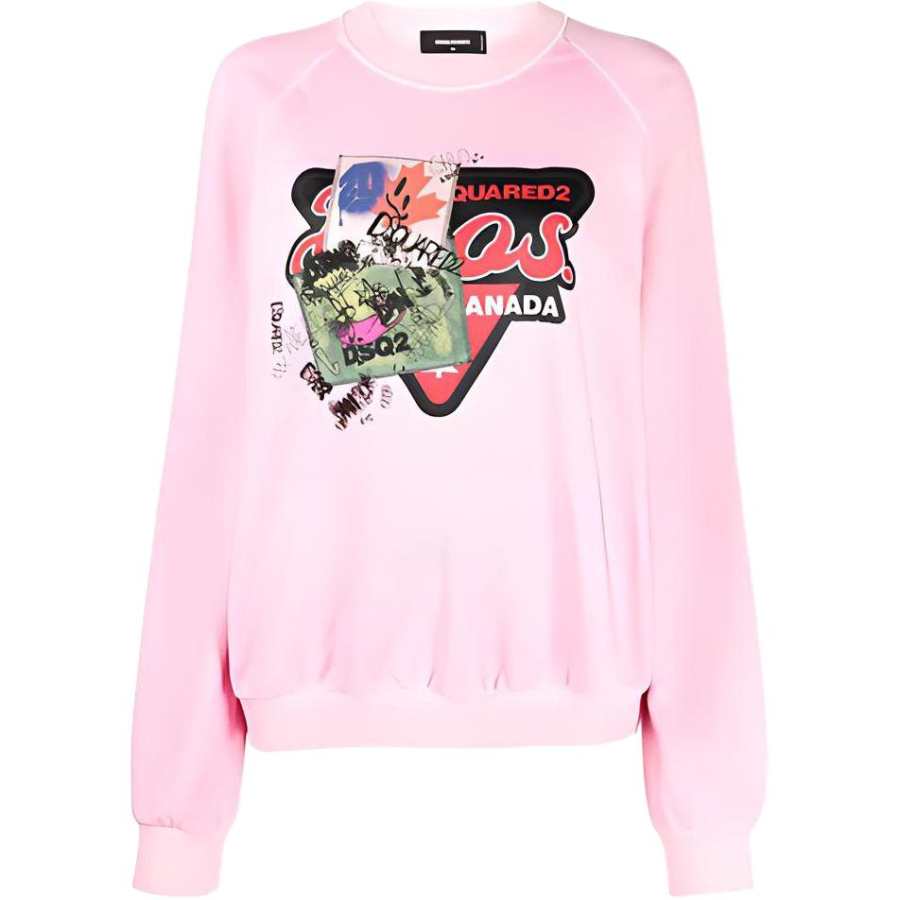 DSQUARED 2 DSQUARED 2 Sweatshirts Women's Pink Crew Neck Moderate Regular