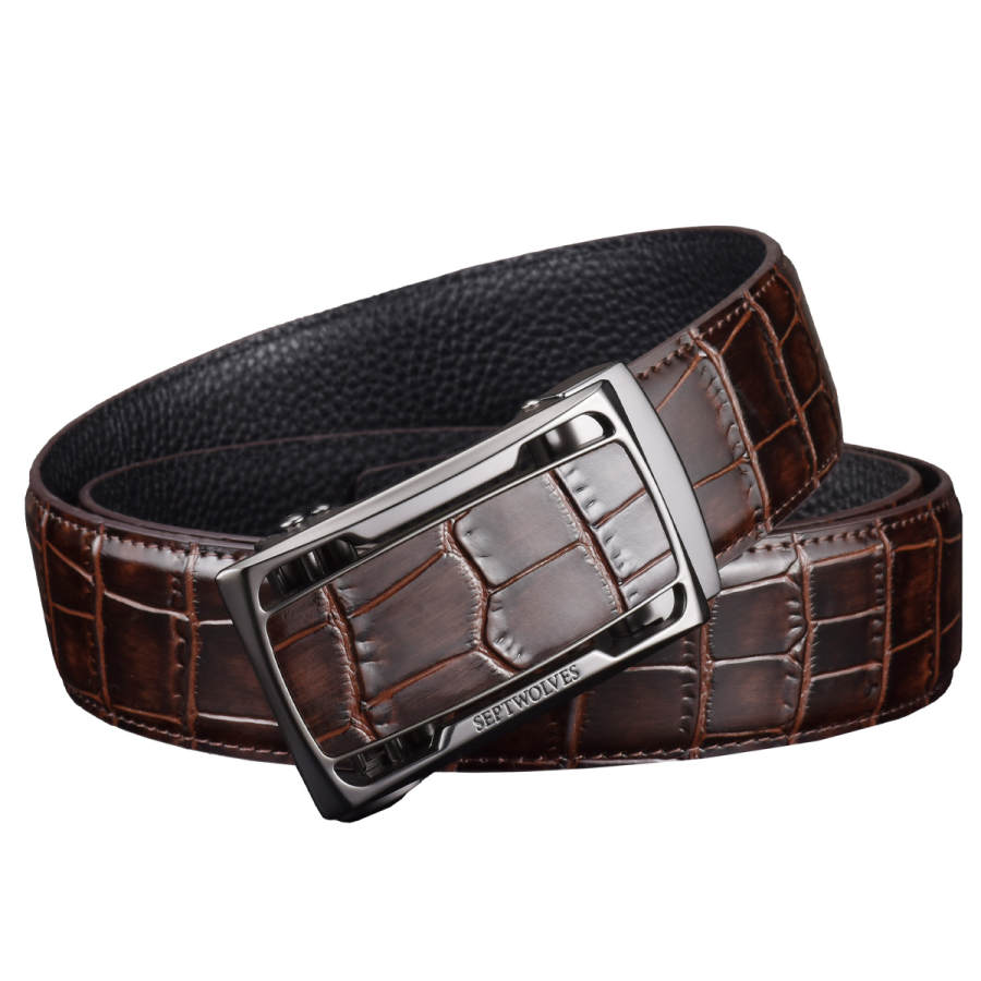 SEPTWOLVES SEPTWOLVES Cow Leather Automatic Buckle Men's Width 3.5CM