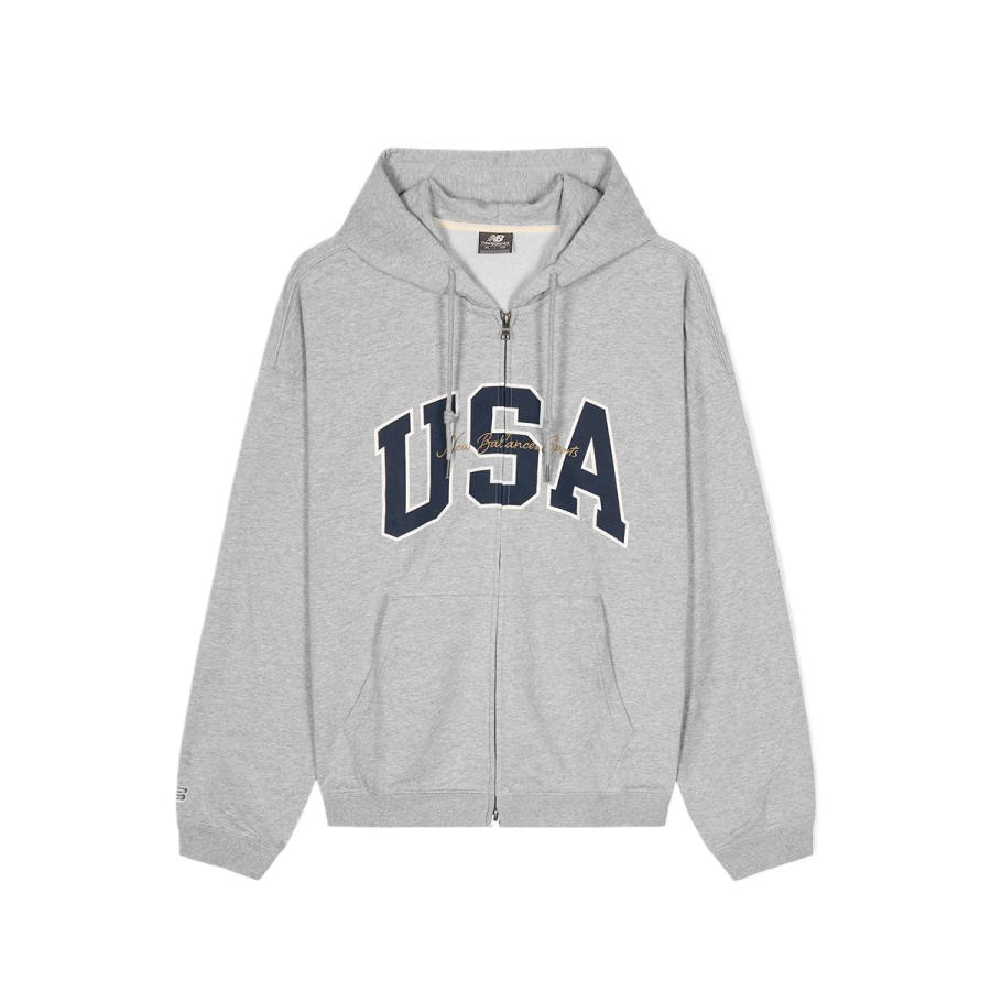 New Balance New Balance Sweatshirts Unisex Milan Gray Hooded Moderate