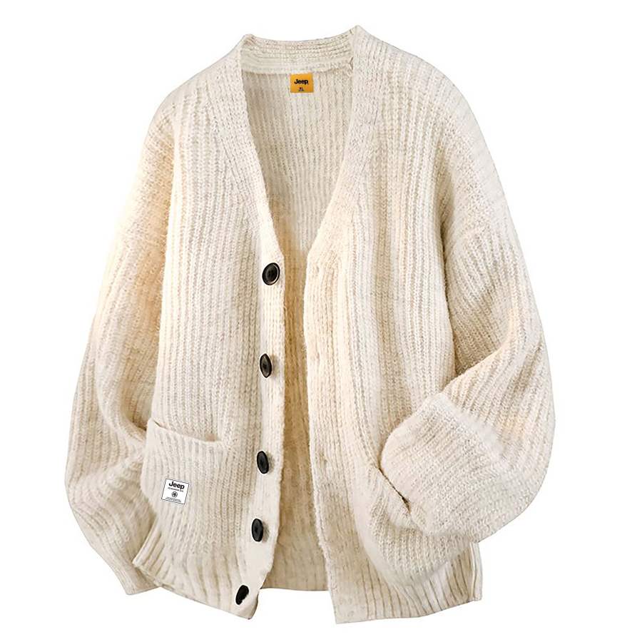 Jeep Knitwear Unisex V Neck Moderate Cardigan