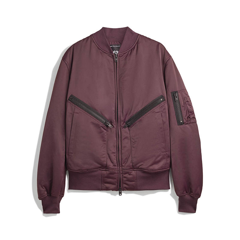 Y-3 Y 3 Jackets Men's Maroon Stand Collar Thickened Pilot