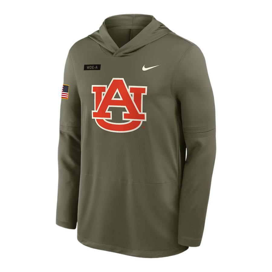 Nike Nike Auburn 2025 Military Appreciation Men's Nike Dri-FIT College Long-Sleeve Hooded Top