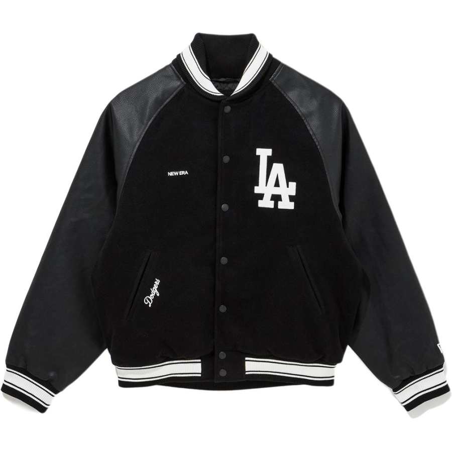 New Era Puffer Jackets Unisex Black Baseball Collar Moderate