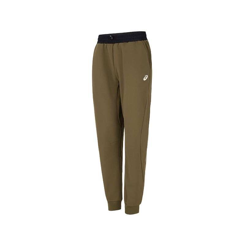ASICS Knitted Sweatpants Men's Olive Green Moderate Cuffed Pants