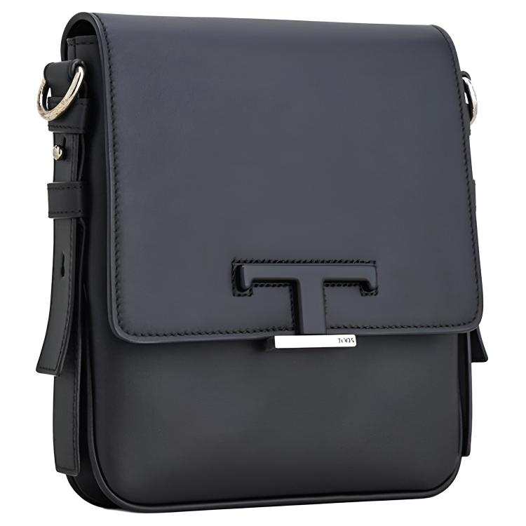 TOD'S Timeless Cow Leather Crossbody Bags Mini Men's Black