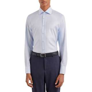 Canali Shirts Men's Light Blue Lapel Moderate