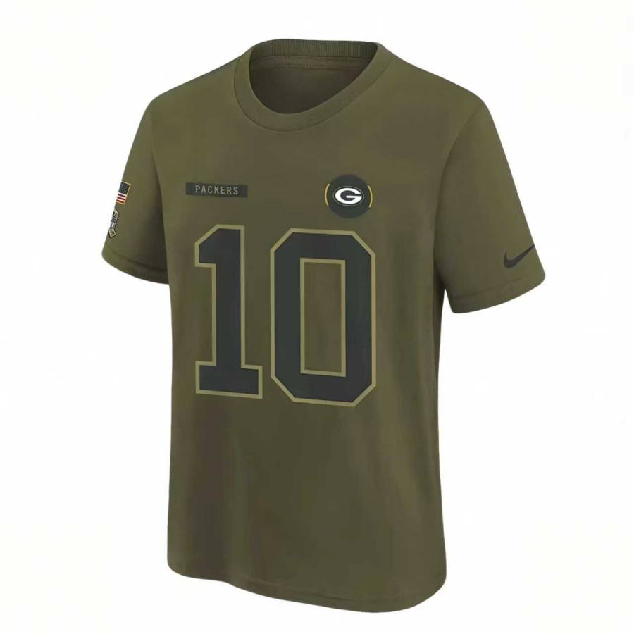 Jordan Jordan x NFL T Shirt Jordan Love Green Bay Packers Salute To Service Kids'