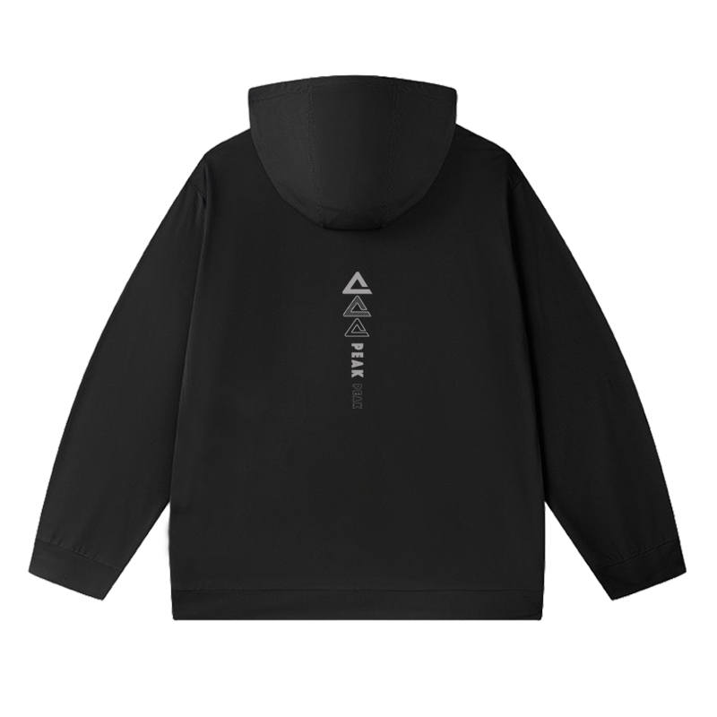 PEAK PEAK Jackets Unisex Black Hooded Thin