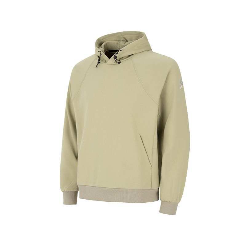 ASICS Sweatshirts Men's Gray Green Hooded Moderate