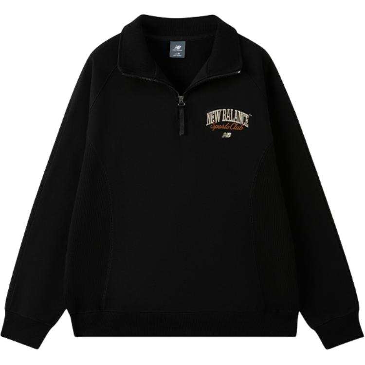 New Balance New Balance Sweatshirts Men's Black Lapel Moderate Regular