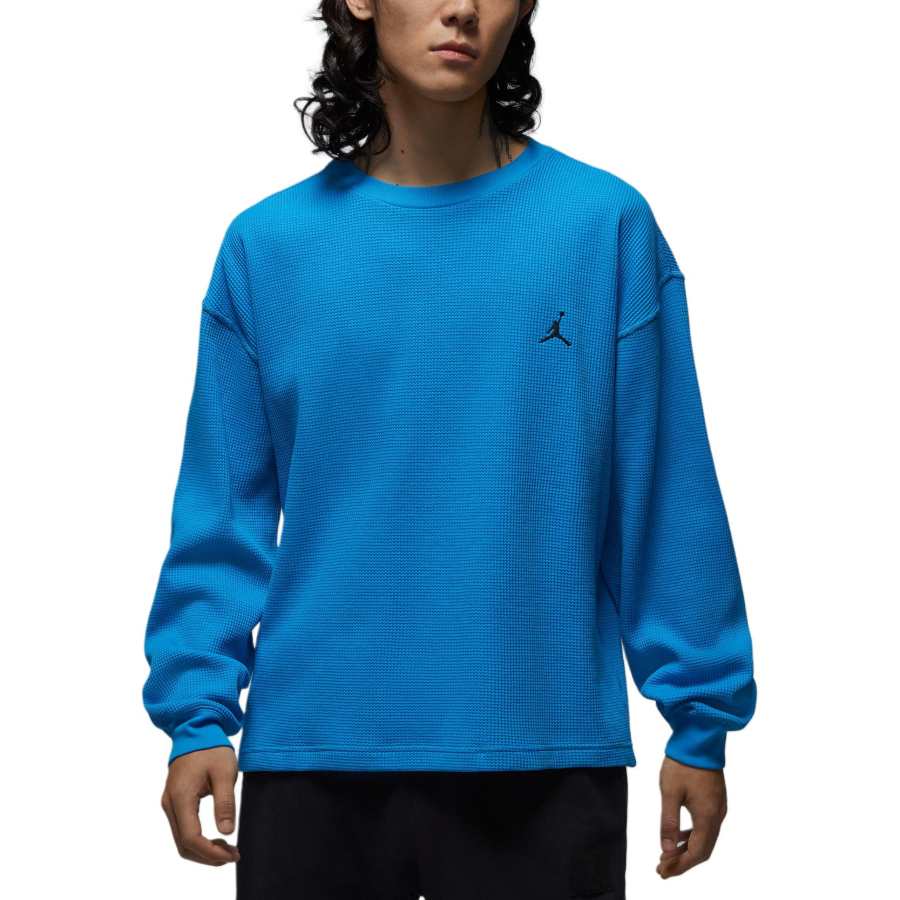 Jordan Jordan Flight T Shirts Men's 435 Light Photo Blue/Black Crew Neck Moderate