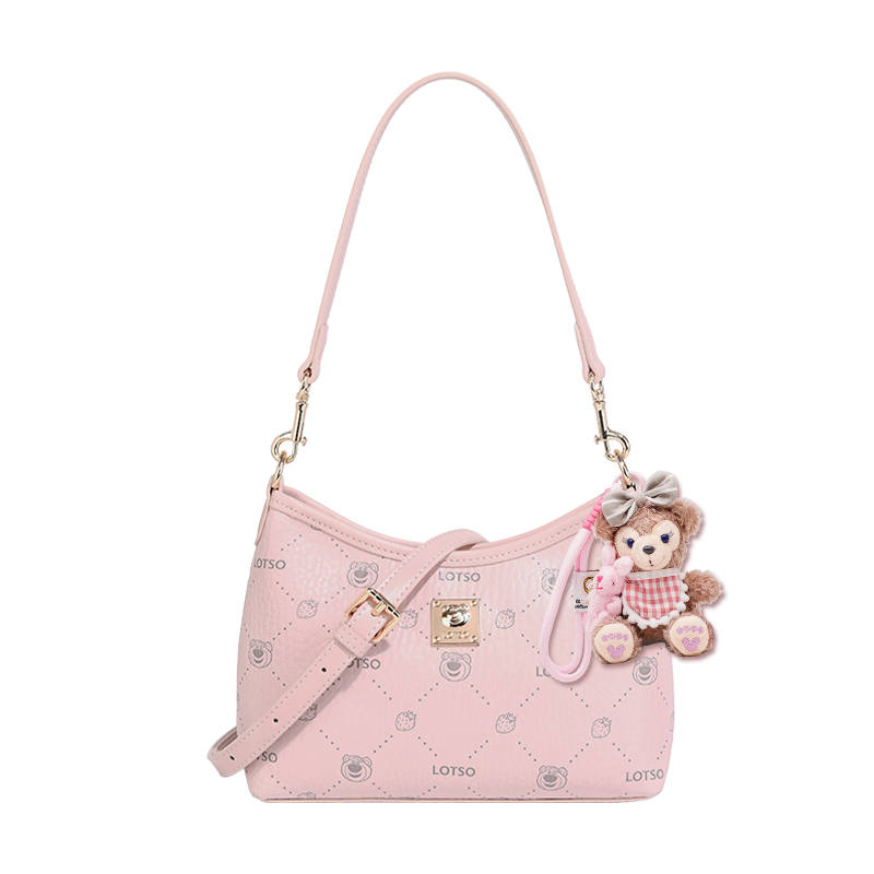 Disney Lotso PVC, Textile Underarm Shoulder Bag Women's Multicolor