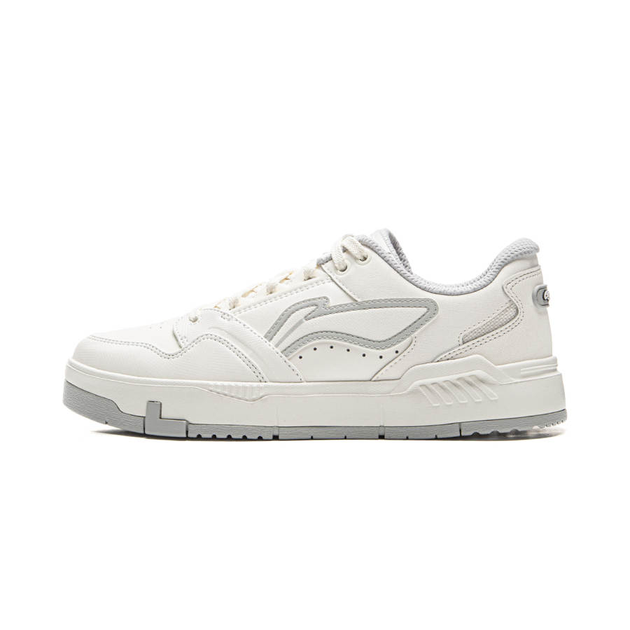 Li-Ning Li Ning Common 80s Slip Resistant, Abrasion Resistant, Lightweight Low top Casual Shoes Women's White Gray