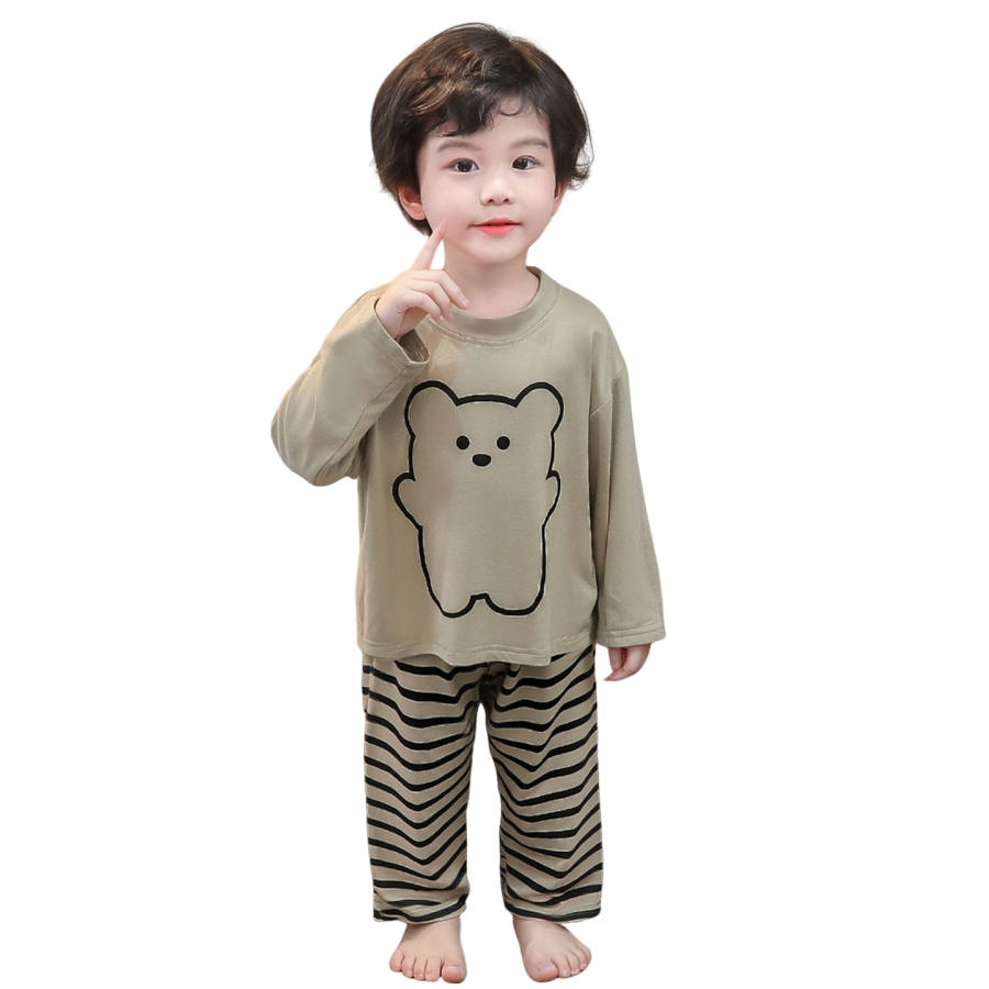Lanza Loungewear Set Spring Fall Army Green Children Aged 3 7 Years Old