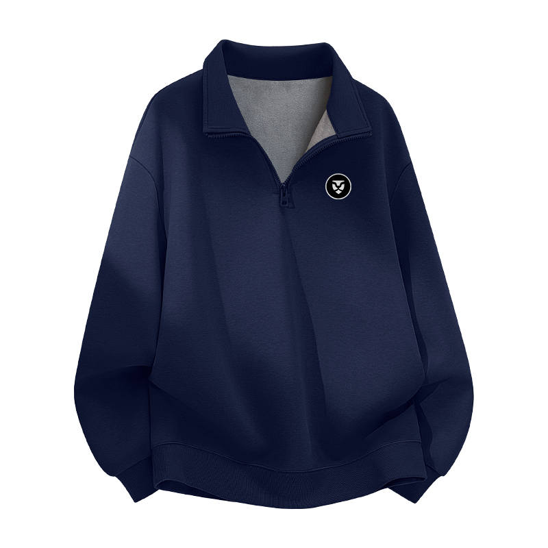 Tonlion Sweatshirts Unisex Stand Collar Moderate Regular
