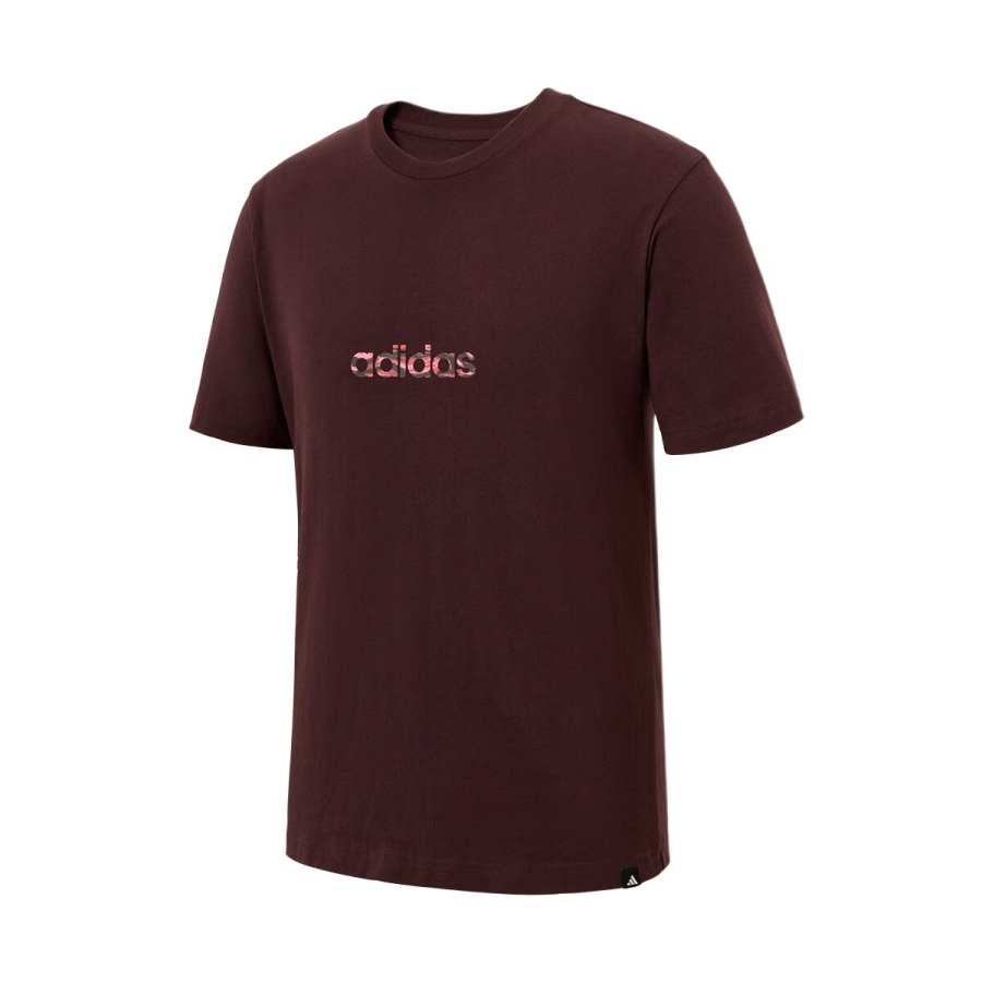 Adidas Adidas T Shirts Men's Burgundy Crew Neck Moderate