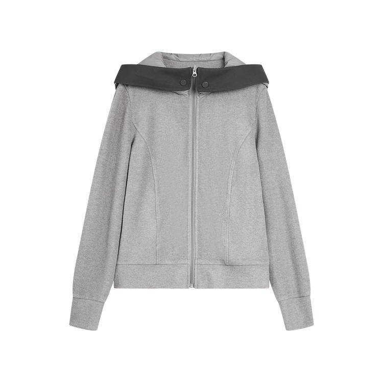 ELLE Coats Women's Light Gray Hooded Thickened Straight Fit