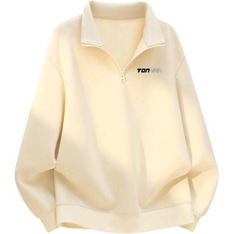 Tonlion Sweatshirts Unisex Stand Collar Thickened Regular