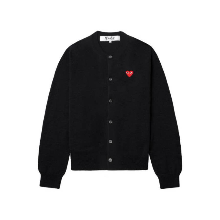 CDG Play Knitwear Unisex Black Crew Neck Moderate