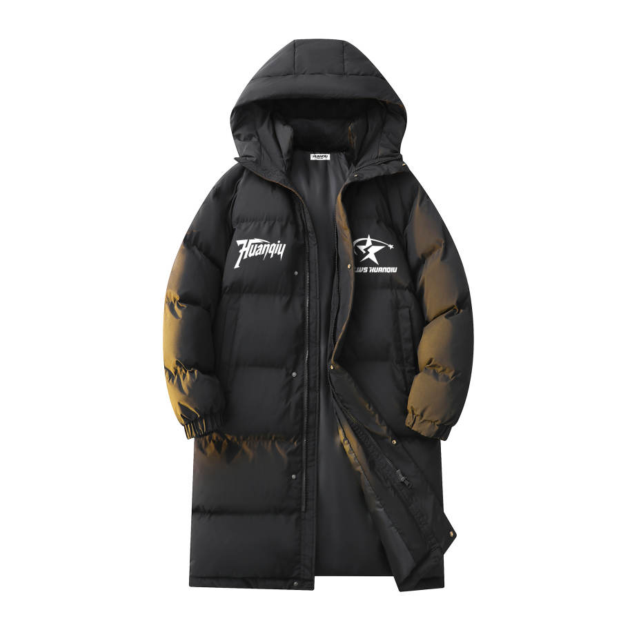 HUANQIU Puffer Jackets Unisex Hooded Thickened Padded Puffer Jacket