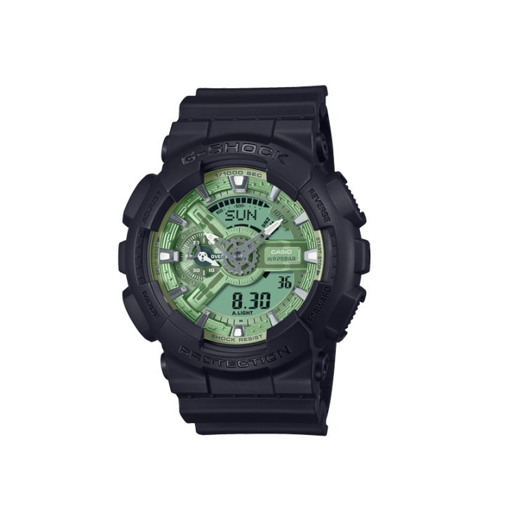 CASIO CASIO Unisex Liquid Crystal/Analog Dual Display Series Green Watch GA-110CD-1A3PR