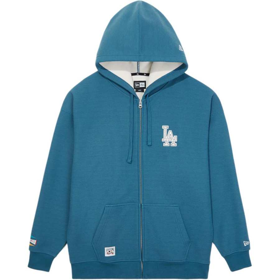 New Era Sweatshirts Unisex Teal Hooded Thickened Cardigan