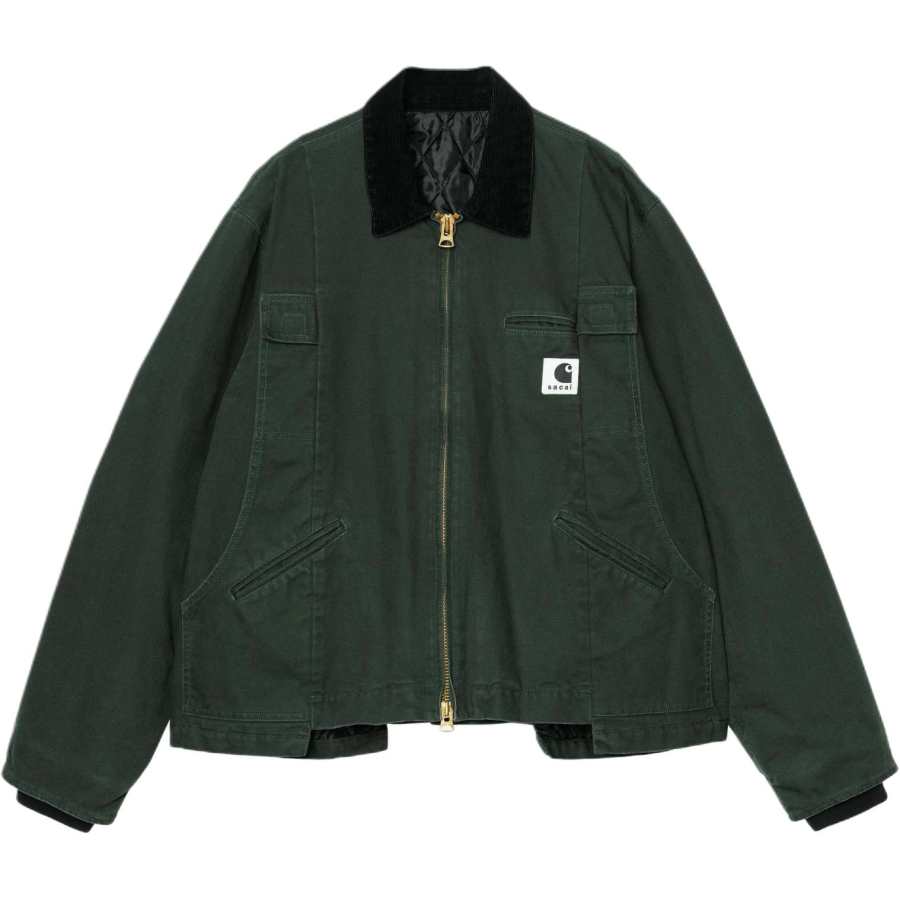 Sacai X Carhartt Logo Patch Zip-Up Jacket