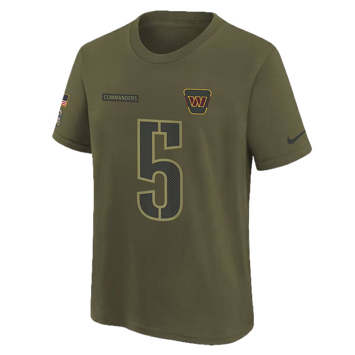 Nike Nike x NFL T Shirt Jayden Daniels Washington Commanders Salute To Service Kids'