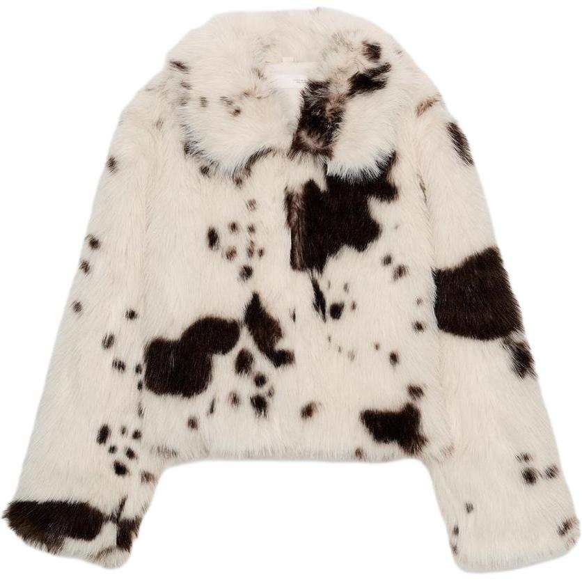 ZARA Velvet Jackets Women's Brown/White Lapel Moderate