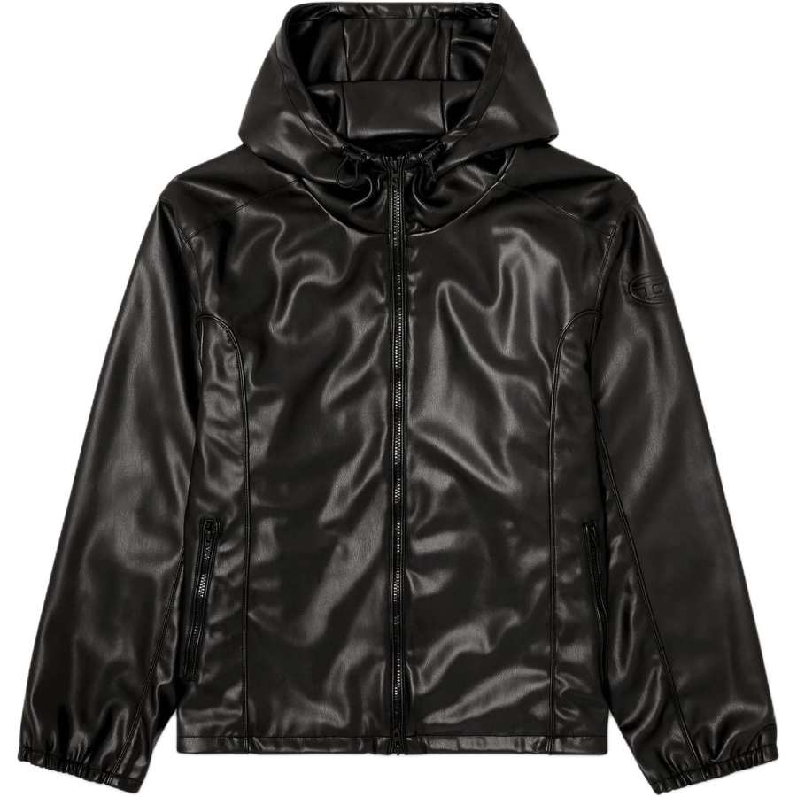 DIESEL Jackets Men's Black Hooded Non Detachable Moderate Other