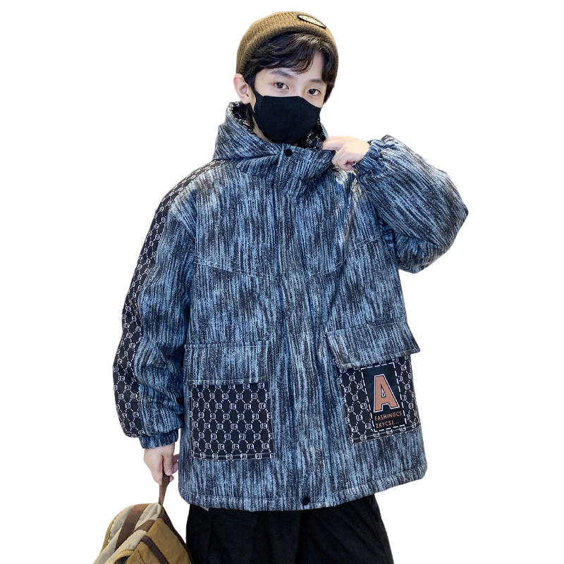 Lanza Casual Padded Jacket Winter Thickened And Fleece Lined Stylish Letter Puffer Jacket Teenagers