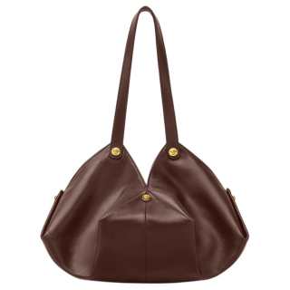 VERSACE Protea Sheepskin Shoulder Bag Women's Brown