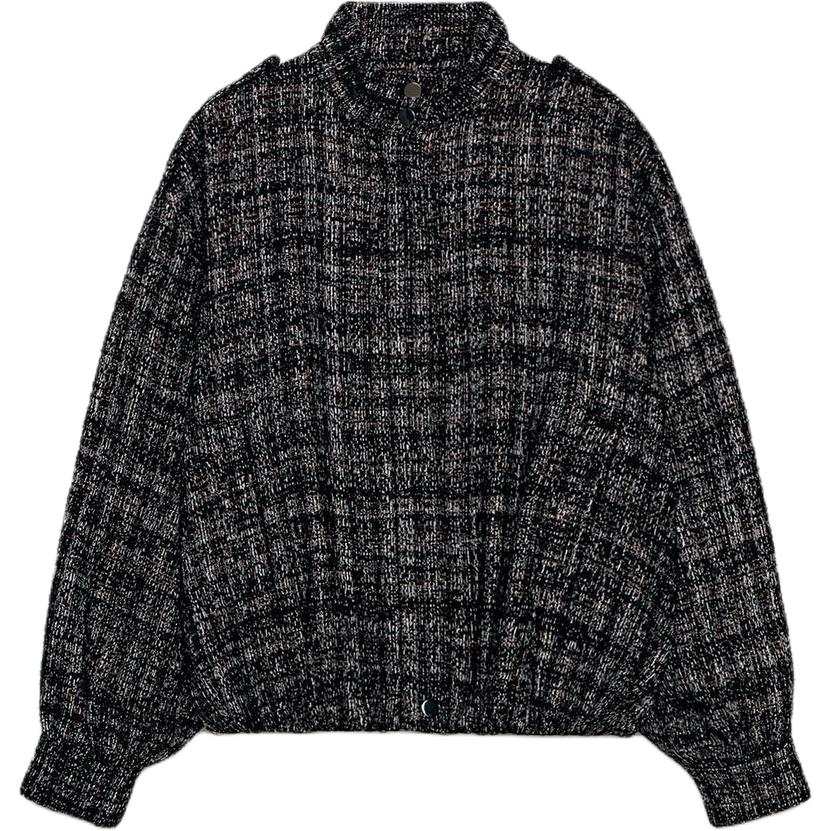 ZARA Jackets Women's Black/Nude Stand Collar Moderate Straight Fit