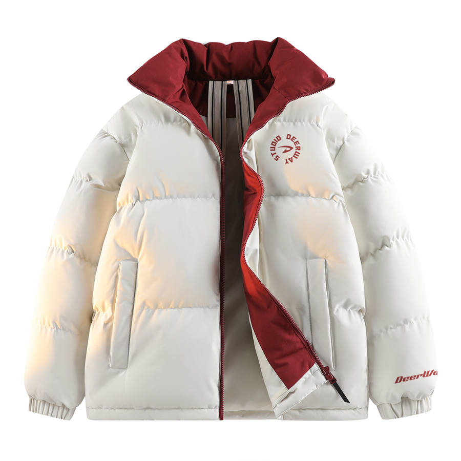 DEERWAY Puffer Jackets Unisex Stand Collar Thickened Chanel Inspired Puffer Jacket
